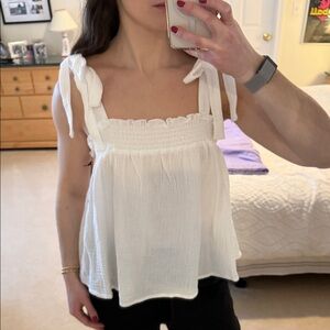 Cupcakes & Cashmere White Tie Strap Blouse